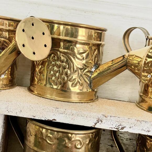 Vintage Hosley Mini Watering Can Solid Brass 1990s Bridal Baby Shower CHOICE ONE - Picture 6 of 8